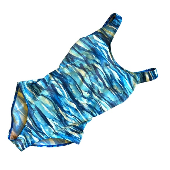 L.L. BEAN Blue Water One Piece Swimsuit, Size Small - Picture 1 of 6